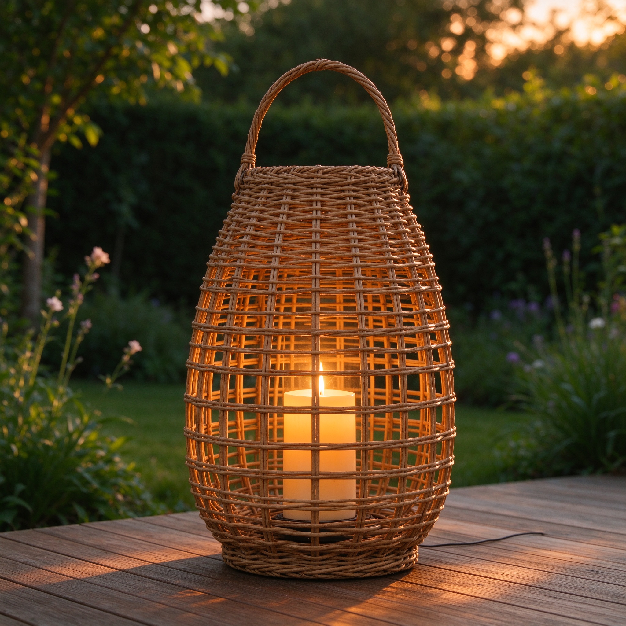 Woven Rattan Outdoor Lantern