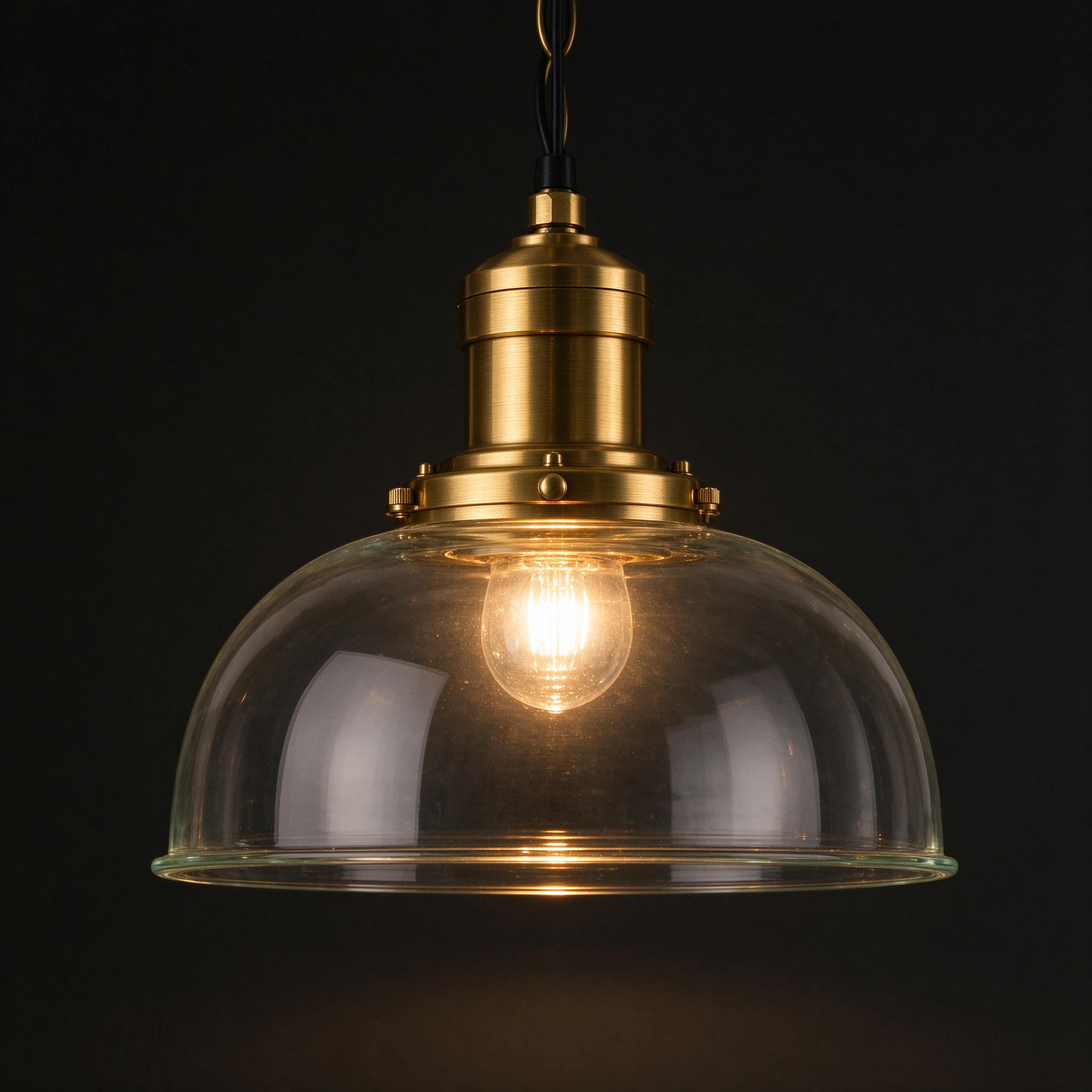 Industrial Brass Pendant Light